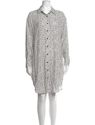Pre-owned Emerson Fry Animal Print Knee-length Dress In White