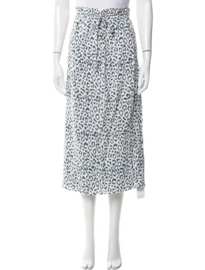 Pre-owned Emerson Fry Animal Print Midi Length Skirt In White