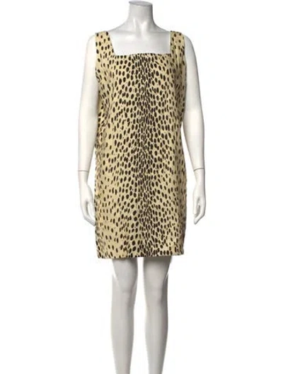 Pre-owned Emerson Fry Animal Print Mini Dress In Neutrals