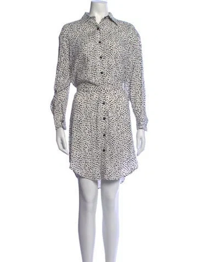 Pre-owned Emerson Fry Animal Print Mini Dress In White