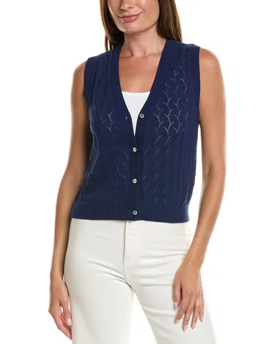 Emerson Fry Astrid Silk-blend Knit Top In Blue