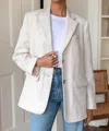 Emerson Fry Atelier Linen Blazer In Beach In White