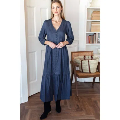 Emerson Fry Atelier Tier Dress In Indigo In Blue