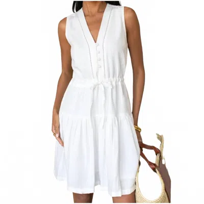 Emerson Fry Basque Sundress In Ivory In White