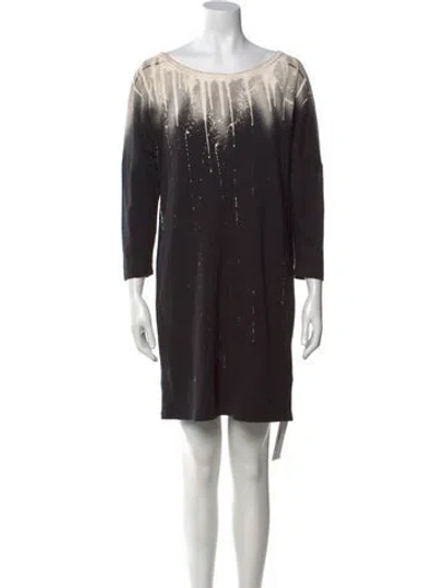 Pre-owned Emerson Fry Bateau Neckline Mini Dress In Black