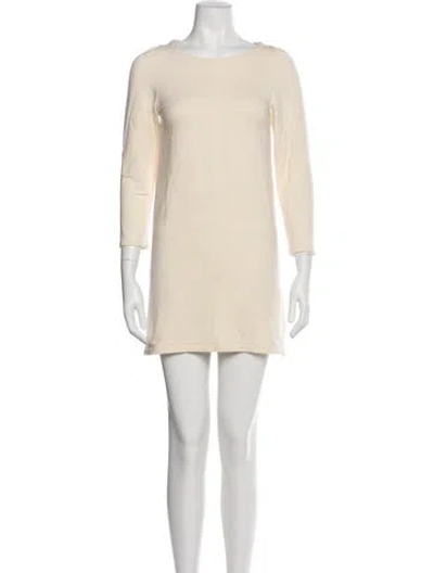Pre-owned Emerson Fry Bateau Neckline Mini Dress In Neutral