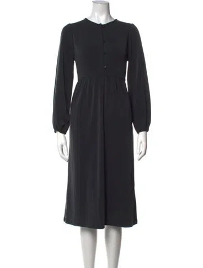 Pre-owned Emerson Fry Crew Neck Midi Length Dress In Black