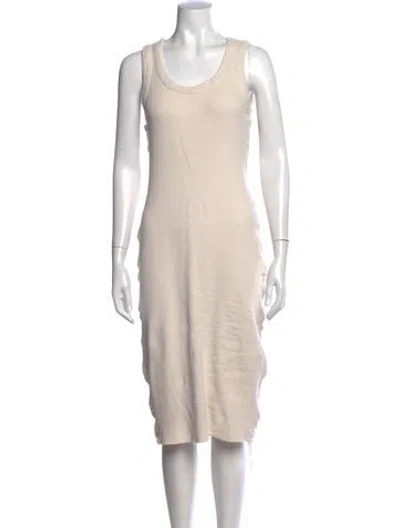 Pre-owned Emerson Fry Crew Neck Midi Length Dress In Neutral