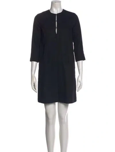 Pre-owned Emerson Fry Crew Neck Mini Dress In Black