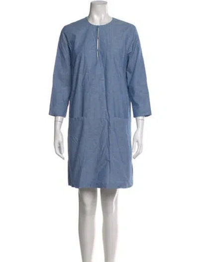 Pre-owned Emerson Fry Crew Neck Mini Dress In Blue