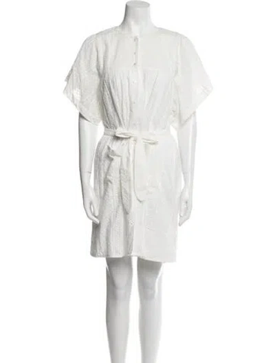Pre-owned Emerson Fry Crew Neck Mini Dress In White