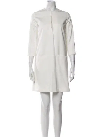 Pre-owned Emerson Fry Crew Neck Mini Dress In White