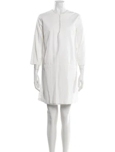 Pre-owned Emerson Fry Crew Neck Mini Dress In White