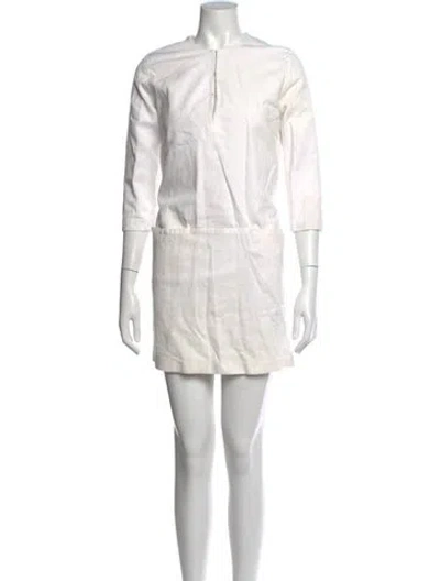 Pre-owned Emerson Fry Crew Neck Mini Dress In White