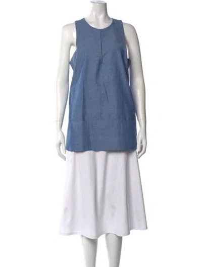 Pre-owned Emerson Fry Crew Neck Sleeveless Top In Blue