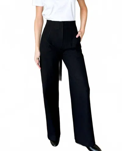 Emerson Fry Darted Wide Leg Trouser In Black