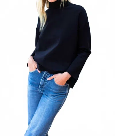 Emerson Fry Edie Top In Black Ponte In Blue