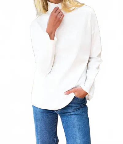Emerson Fry Edie Top In Ivory Ponte In White