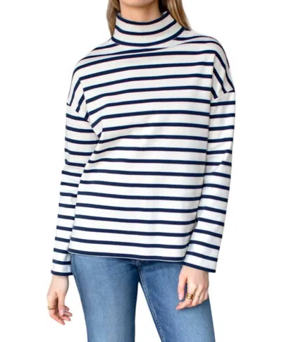 Emerson Fry Edie Top In Navy Stripe Rib In Multi