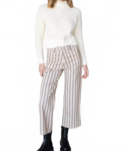 Emerson Fry Everyday Loki Stripe Pant In Ginger Iron In White