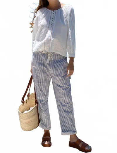 Emerson Fry Family Cargo Pant In Indigo Stripe In Blue