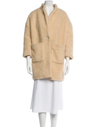 Pre-owned Emerson Fry Faux Fur Coat In Neutral