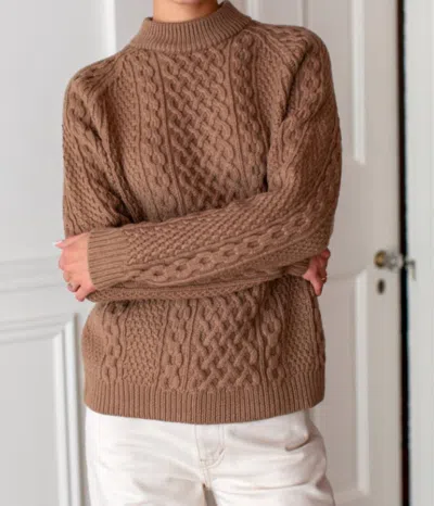Emerson Fry Fisherman Sweater In Camel