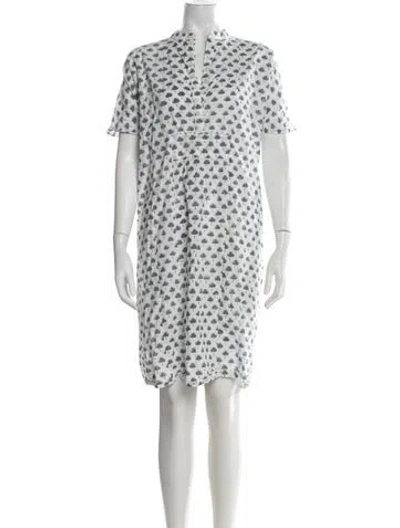 Pre-owned Emerson Fry Floral Print Knee-length Dress In White