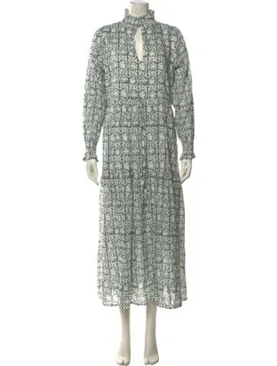 Pre-owned Emerson Fry Floral Print Long Dress In Green