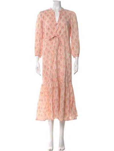 Pre-owned Emerson Fry Floral Print Long Dress In Pink