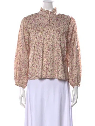 Pre-owned Emerson Fry Floral Print Long Sleeve Blouse In Multi