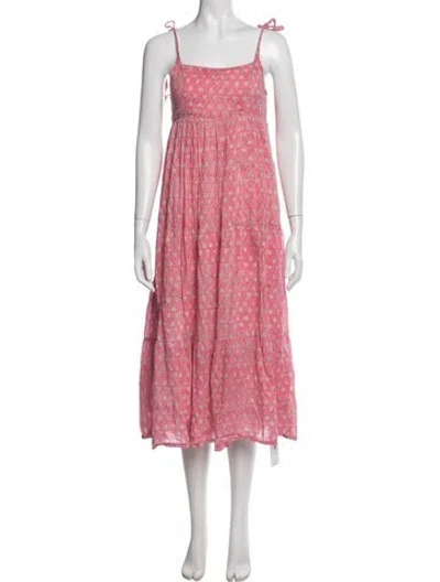 Pre-owned Emerson Fry Floral Print Midi Length Dress In Pink