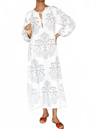 Emerson Fry Folk Maxi Dress In Maeve Outline Indigo In Multi