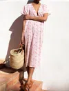 Emerson Fry Francina Caftan In Chevron Blush In Pink