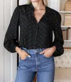 Emerson Fry Frankie Blouse In Black Swan Diamonds In Black