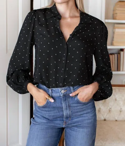 Emerson Fry Frankie Blouse In Black Swan Diamonds