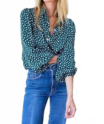 Emerson Fry Frankie Blouse In Forest In Blue