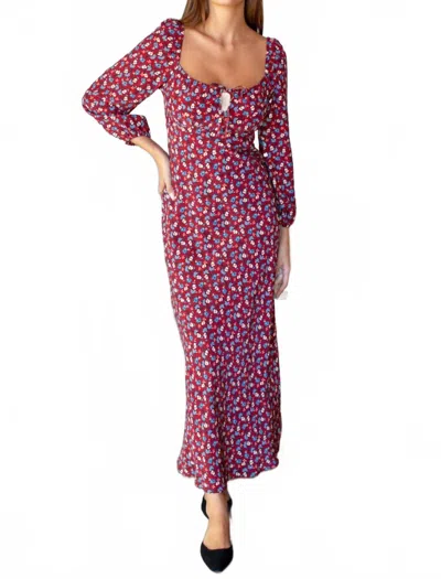 Emerson Fry Franny Bias Maxi Dress In Romey's Flowers In Purple