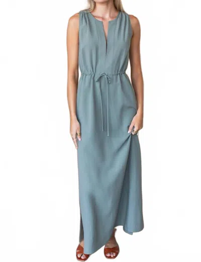 Emerson Fry Grecian Keyhole Dress In Agave In Blue