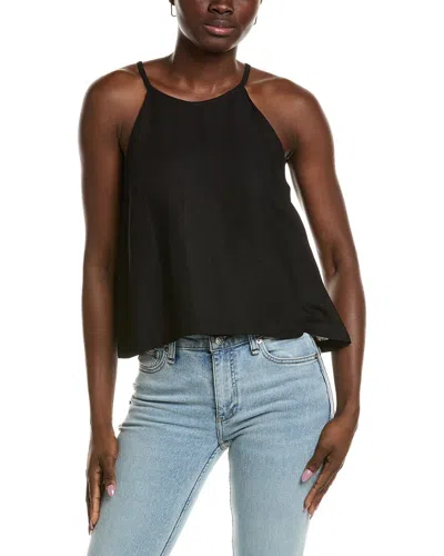 Emerson Fry High Neck Linen-blend Tank Top In Black