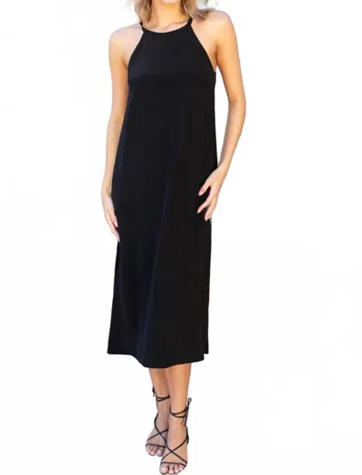 Emerson Fry High Neck Midi Dress In Black
