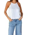 Emerson Fry High Neck Tank Top In Ivory Linen In White