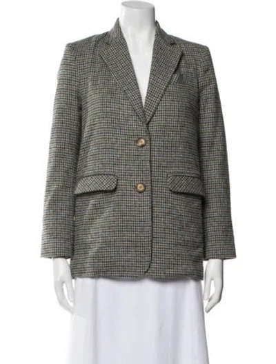 Pre-owned Emerson Fry Houndstooth Print Blazer In Gray
