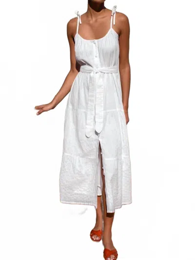 Emerson Fry India Button Front Sundress In White In Multi