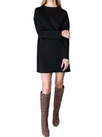 Emerson Fry Jewel Neck Dress In Black
