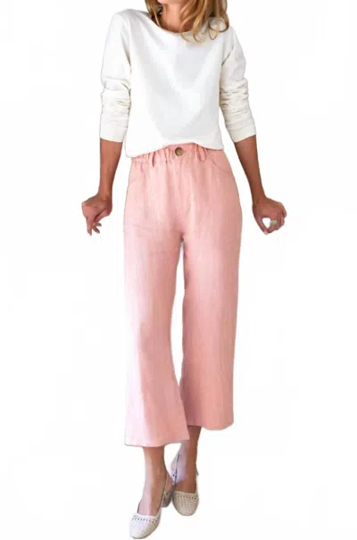 Emerson Fry Johnny Sailor Pant In Venice Pink Linen