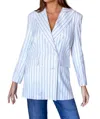 Emerson Fry Julius Blazer In Ivory Charcoal Stripe In Multi