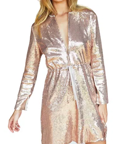 Emerson Fry Keyhole Dress In Blush Look In Silver