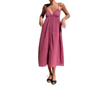 Emerson Fry Ladder Midi Dress In Crushed Berry In Pink