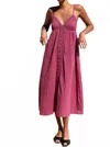 Emerson Fry Ladder Midi Dress In Crushed Berry In Pink